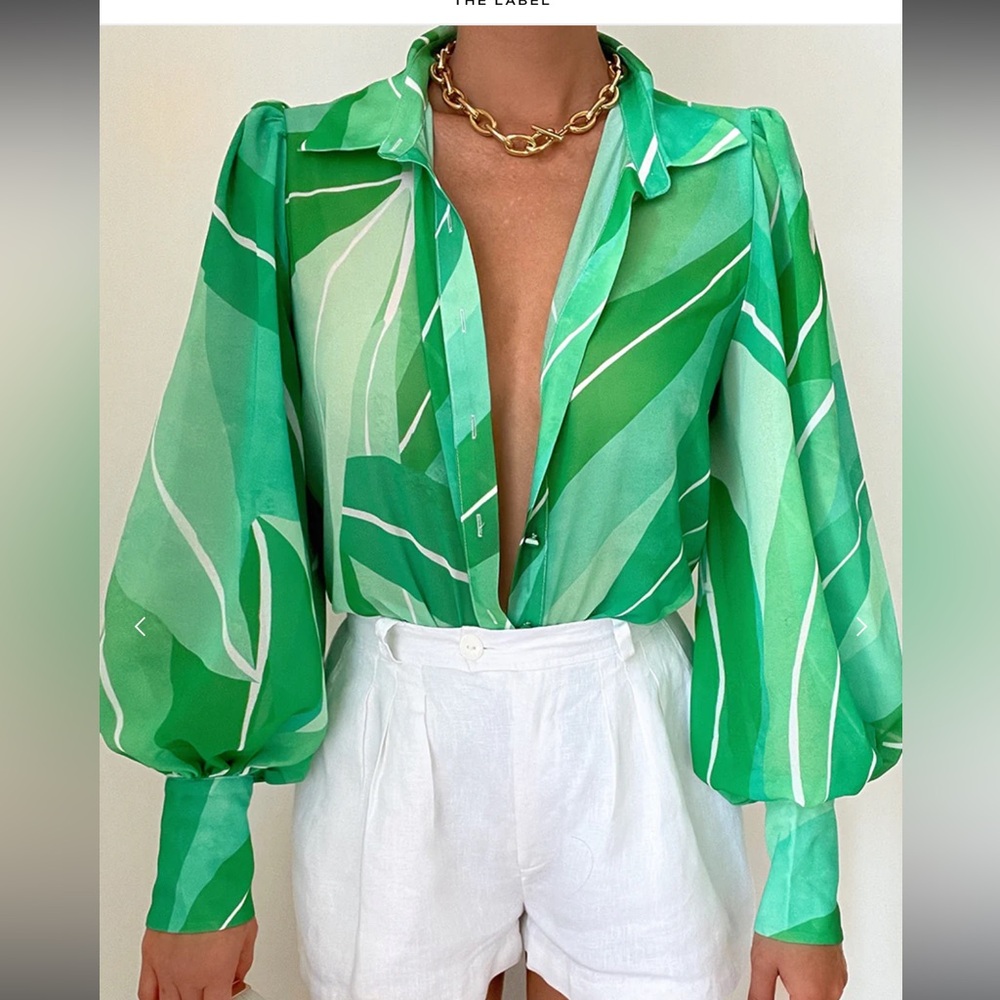 Runway the label green FLEETWOOD BLOUSE - ROWENA size XXL